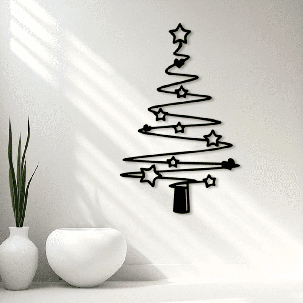 Metal Christmas Tree Decoration Holiday Wall Art Aluminum Gift