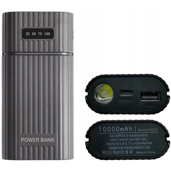 22W Mobile Power Supply with USB C Charger 10000mAh 18650 18700 20700 21700