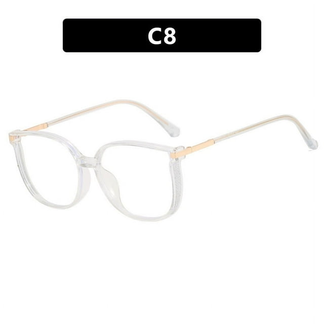 Gafas de lectura con luz anti-azul para mujer, anteojos con montura grande, montura artística, gafas para hipermetropía, gafas lisas que combinan con todo