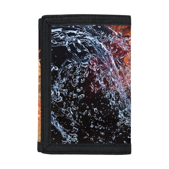 Chririnla Flaming Basketball Soft Card Holder Purse, Polyester Children's Wallet Thin Trifold Children's Money Wallets for Sports Outdoor Sports