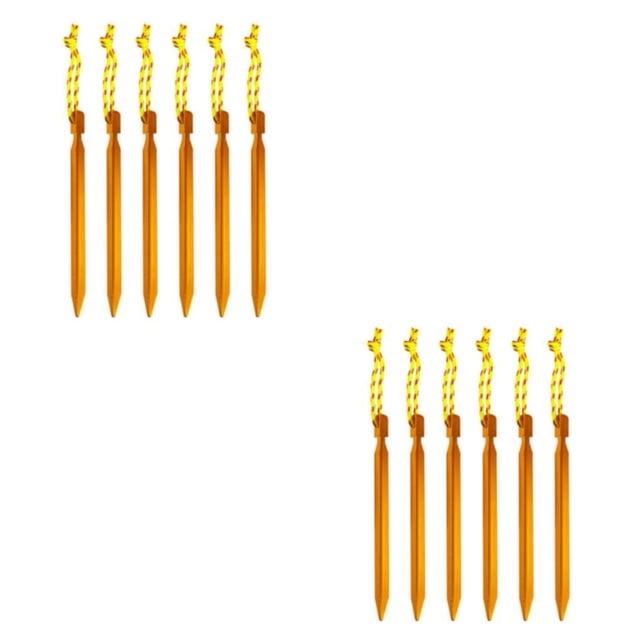 Greeniant Clavijas para tienda de campaña, 6 uds., cuerda para jardín, estacas para clavos en el suelo, Metal para exteriores, senderismo, Naranja 2Conjunto