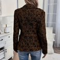 thumbnail image 4 of Women's Dressy Lapel Collar Vintage Floral Blazers | Business Casual Long Sleeve Suit Jacket with Faux Flap Pockets Button Closure Fall Office Outfits, 4 of 5
