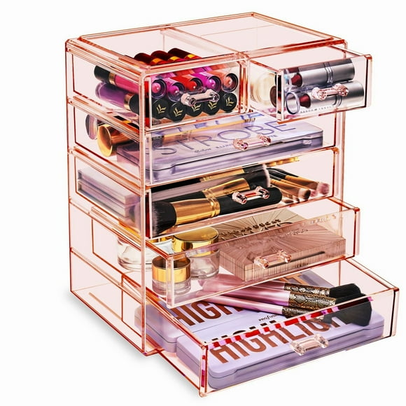 ClearView Deluxe Acrylic Makeup Organizer - 6 Drawer Cosmetic and Jewelry Storage for Vanity, Bathroom, Dorm, Desk