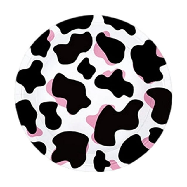 Holiday Dessert Plates Disposable Cow Themed Party Set 16Pcs 7In & 9In, Farm Animals Print Birthday Tableware for Celebration