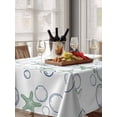 thumbnail image 6 of Sage Green Coastal Table Cloth, Waterproof Tablecloth for Rectangle Tables, Starfish Nautical Ocean Sea Wooden Reusable Washable Fabric Table Cover for Restaurant Kitchen Dining Tables 60"x102", 6 of 9