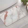 thumbnail image 2 of White Rose Gold Marble Pattern Bathroom Rugs Mat,Non Slip Microfiber Bathroom Rug,Rubber Backing,Soft Bathroom Mats for Bathroom Floor,Tub and Shower,17x27in(43x68cm), 2 of 5