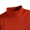thumbnail image 3 of Autumn Girls High Neck Solid Color Pit Strip Long Sleeve Top + Plaid Pleated Skirt-Orange,12M-5Y, 3 of 6