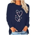 thumbnail image 2 of Aqestyerly T-Shirt de la Saint-Valentin pour Femmes à Manches Longues Imprimé, Blouse Décontractée Col Rond Confortable et Légère pour les Vacances, 2 of 4