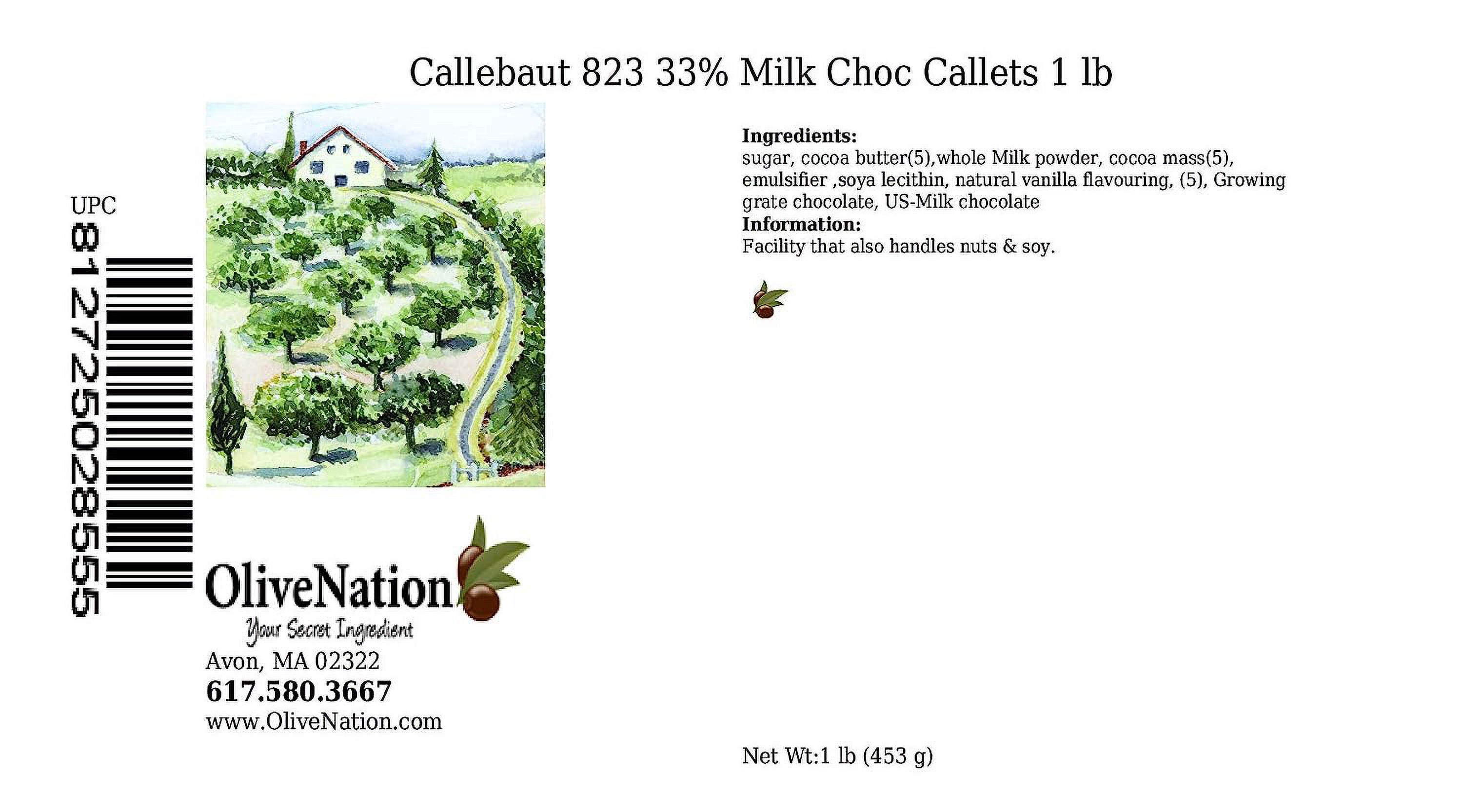callebaut 823 33.6% milk chocolate callets 1 lb