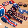 thumbnail image 4 of PREWOOD Patriotic Wired Edge Ribbon,5 Yards USA Flag Stars Stripes Craft Fabric Ribbon 4th of July Decorative Wrapping Ribbon,Patriotic Ribbons American Stars Pattern Ribbons,2.4 inch Width A, 4 of 8