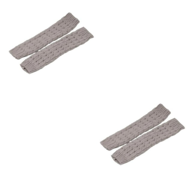 Baohd Exquisite Craft Leg Warmers Designed To Beautify Curves For Skirts And Combination Long Socks Fiber Knee Socks light grey 42cm 2Set