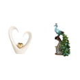 thumbnail image 1 of Figura de escritorio,Decoración de escritorio con forma de corazón para oficina o hogar,Figura de escritorio,Estatua de pavo real en estante,escritorio,decoración del hogar,Figuras, 1 of 8