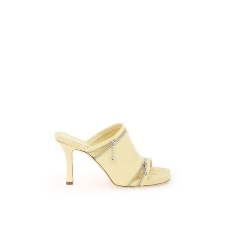

Burberry Glossy Leather Peep Mules Women