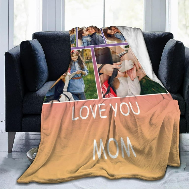 Custom Text Personalized Throw Blanket - Flannel, 50x60 Inches, Great Gift For Family & Pets