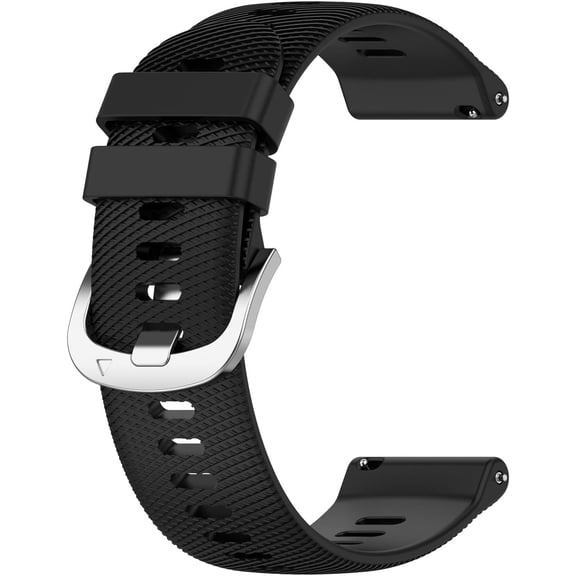 20mm Wristbands For Garmin Forerunner 165/165 Music, Adjustable Sport Soft Silicone Replacement Watch Bands For Women Men Black