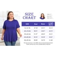 thumbnail image 6 of Daystry Womens Plus Size Short Sleeve Casual Loose Fit Flare Swing Tunic Tops Round Neck Jersey Plit Side T-Shirt Black XL, 6 of 9