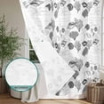 thumbnail image 4 of Xipuska Coastal Grey Shower Curtain - Water Repellent Fabric Shower Curtains Washable, Retro Ocean Coral Shell Starfish Seahorse Decorative Polyester Cloth Bathroom Curtains Modern Bath Decor 66"x72", 4 of 6