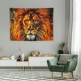 thumbnail image 2 of ONETECH  Fire Cool Lion Tapestry Burning Flame Lion Head Tapestry The Lion of Judah Wall Art Tapestry for Home Wall Decor, 2 of 7