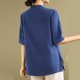 thumbnail image 4 of mfyjkho Tops De Tallas Grandes, Blusas Casuales De Moda Para Mujer, Con Botones, Manga Corta Y Cuello En V Tops De Tallas Grandes L, 4 of 4