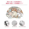thumbnail image 5 of Kdxio Lovely Bear Print Shower Cap for Women,Elastic and Reusable,Double Waterproof Layers Bathing Hat, 5 of 9