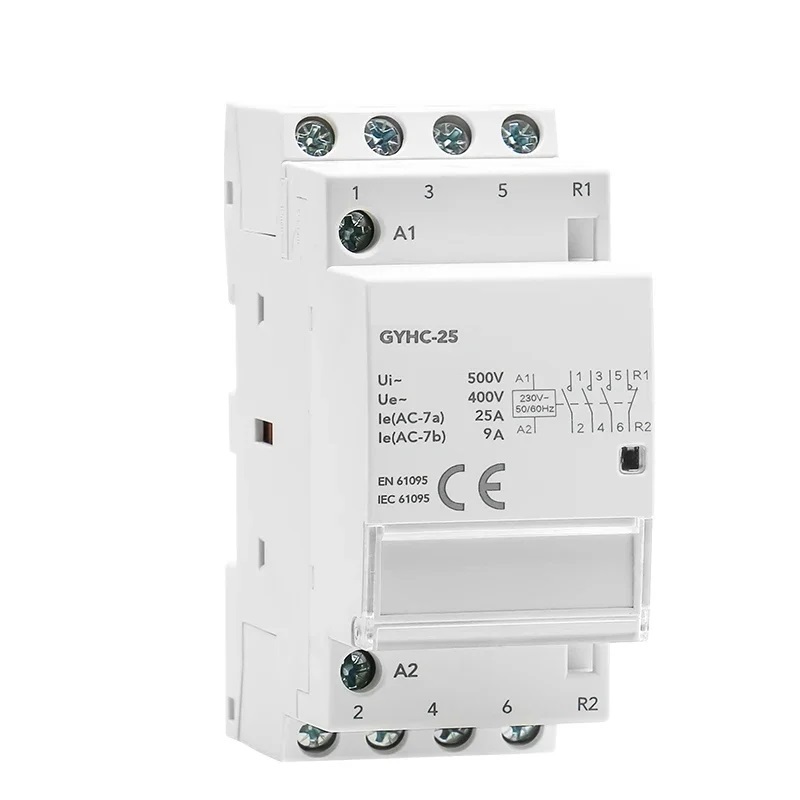 Din Rail Automatic Modular Household Contactor AC230V 4P 25A 4NO 2NO2NC 3NO1NC 50/60Hz
