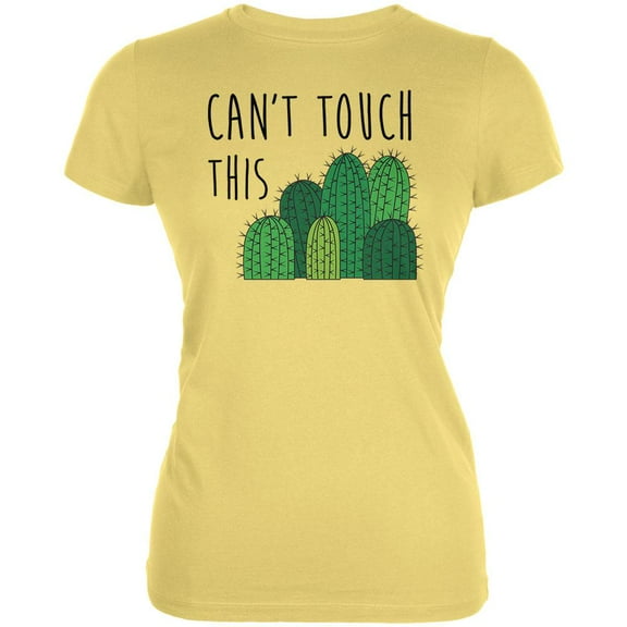 Can't Touch This Spiky Cactus Juniors Soft T Shirt Yellow MD
