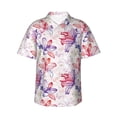 thumbnail image 2 of Xecao Lilies Flowers print Hawaiian shirt - a stylish short-sleeve button-down for men, perfect for casual beach and tropical outings., 2 of 9
