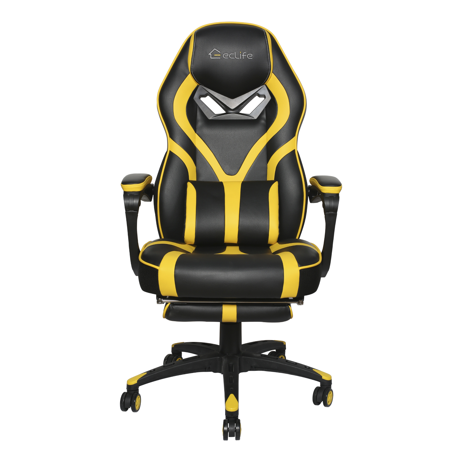 Massage Gaming Chair Ergonomic Office Chair Headrest Lumbar Support Racing Style PU Leather PC High Back Adjustable Swivel Task Chair with Footrest