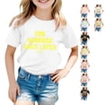 thumbnail image 1 of SUXIAN T-shirts Actifs pour Enfants Mode Décontractée Imprimé Col Rond Ample Manches Courtes T-Shirt Haut Col Rond T-shirts pour Enfants Blanc_001 12-13 Ans, 1 of 4