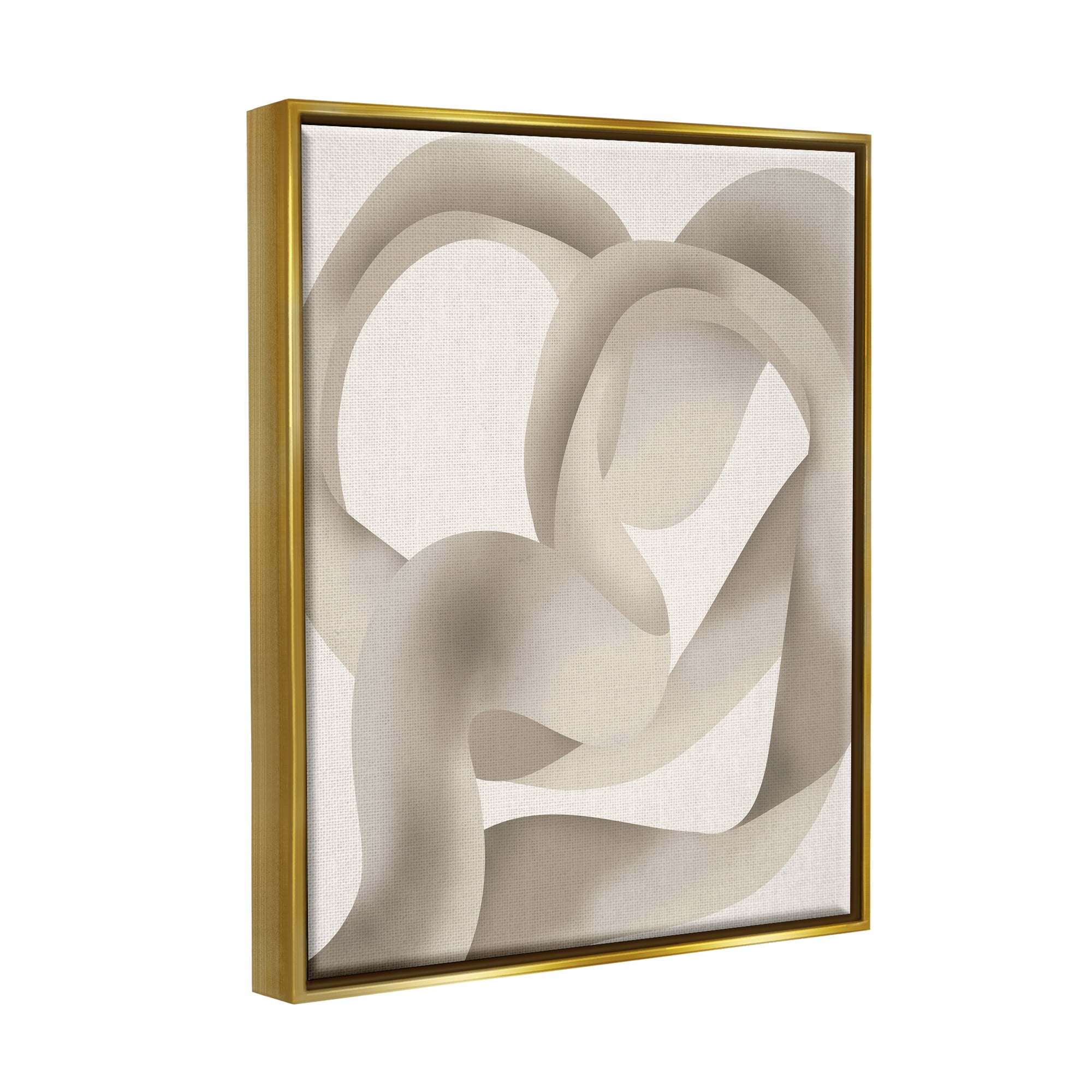 Stupell Industries Contemporary Swirling Abstraction Abstract Painting Gold Floater Framed Art Print Wall Art, 25 x 31