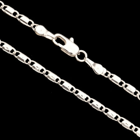Lock Chain Necklace With Lobster Claw Clasp 18Inch Silver Plated Brass 3mm Chain Width 1pcs/pack (3-Chain Value Bundle), SAVE $2
