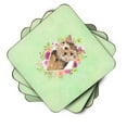thumbnail image 2 of Carolines Treasures CK4380FC Norwich Terrier Green Flowers Foam Coaster Set of 4 3 1/2 x 3 1/2 multicolor, 2 of 4