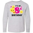 thumbnail image 3 of Inktastic Its My 8th Birthday with Smiling Emoticons Long Sleeve Youth T-Shirt, 3 of 5