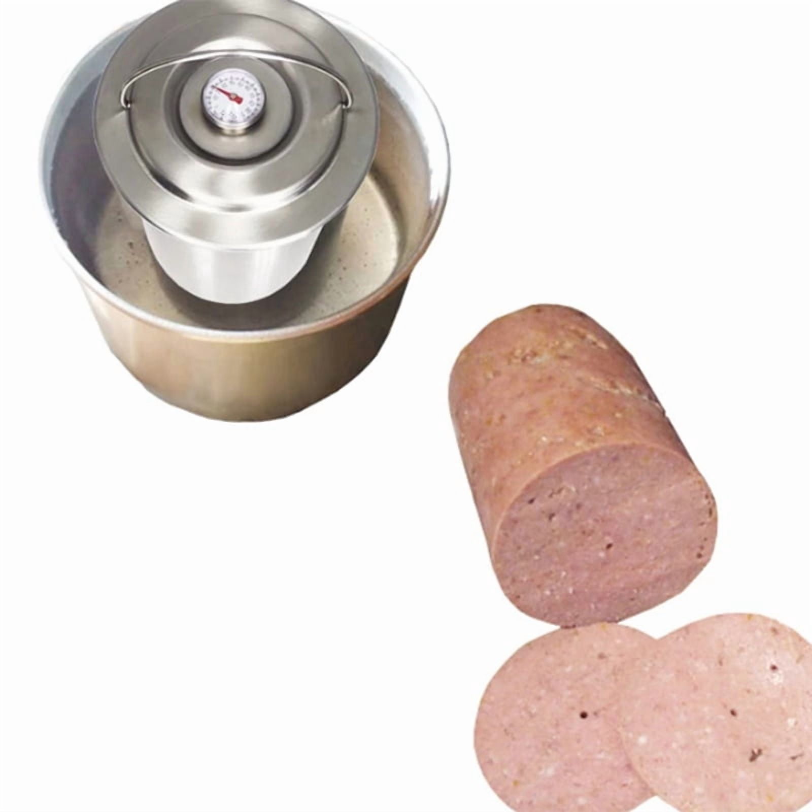 2X Stainless Steel Ham Press Maker Machine with Thermometer, Meat Poultry Kitchen Cooking Tools