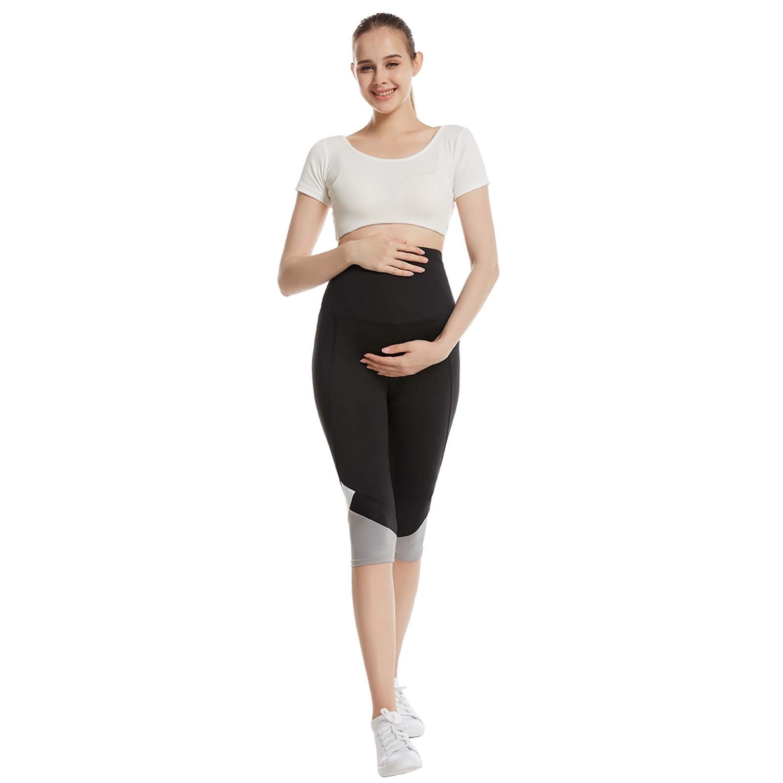 skpabo Pregnancy Leggings, Maternity Clothes/Trousers of Cotton, Pants for  Pregnant Women,Stretchy Pants Over Bump, Black, Navy Blue, Grey Melange 