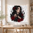 thumbnail image 5 of Illustrative Portrait Figure With Art Scene, Spooky Gothic for Gothic Decor Fans, Dark Art Decor Room Accent, Halloween Gift, Tapestry Wall Hanging for Bedroom and Dorm, 5 of 7