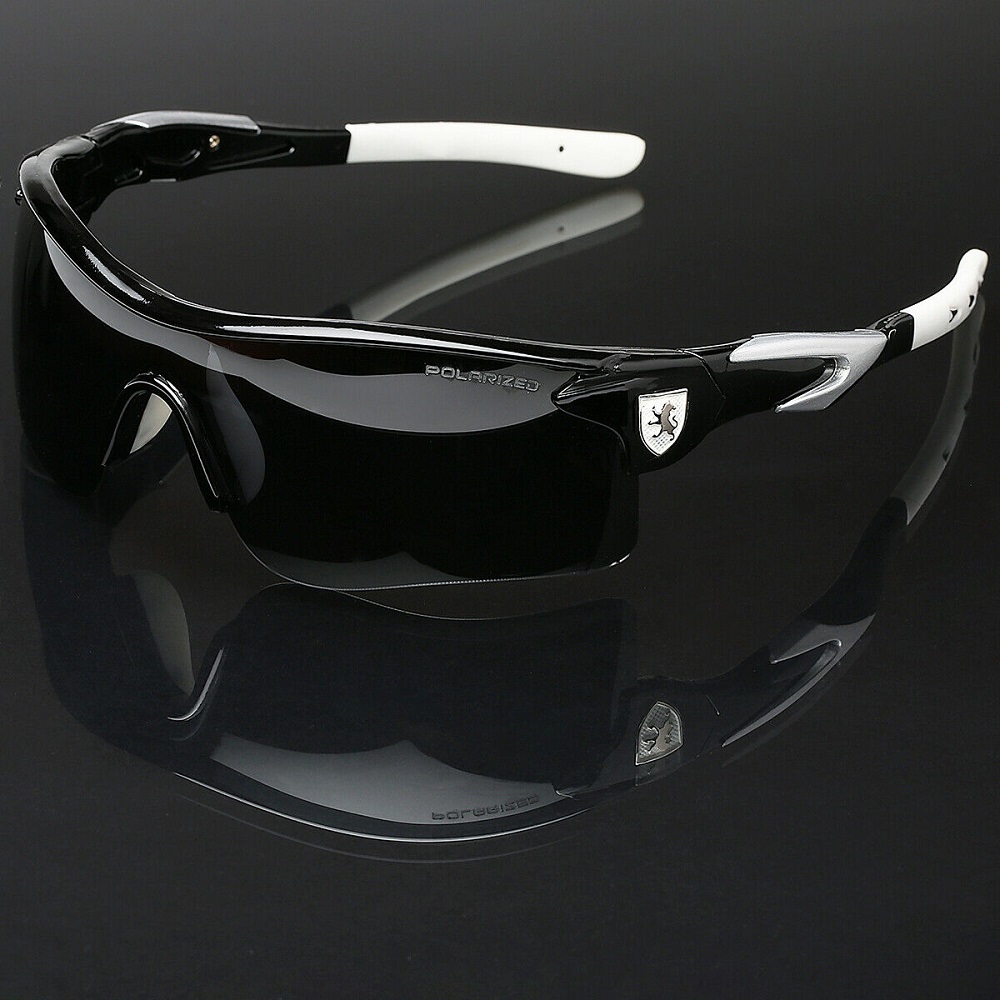 Black Polarized Sunglass Gray Lens Sport Men Cycling Baseball Golf Ski Sunglass Fishing Driving Glass - image 1 of 1