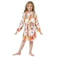 thumbnail image 6 of FORMRS Niños Bathrobe Unisex Hooded Robe Soft Plush Pajamas Sleepwear, Size 2-3T, Leaves Pattern, 6 of 7