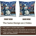 thumbnail image 4 of Winter Snowman Pillow Covers 18x18 Set of 2 Navy Blue Christmas Throw Pillow Covers Xmas Snowflakes Cardinal Birld Snow Pillow Cases Cotton Cushion Covers Winter Holiday Decor for Home Couch, 4 of 6