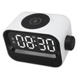 thumbnail image 4 of Reloj Despertador Digital 3 en 1 Pantalla LED 15W Configuración de 2 Alarmas Reloj Digital con Carga Inalámbrica de 15W y Función de Altavoz Bluetooth Blanco, 4 of 5