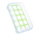 thumbnail image 3 of Egg Holder Refrigerator 15 Grids Eggs Tray Box with Lid Clear Stackable Plastic Storage Container  Green, 3 of 10