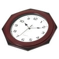 thumbnail image 4 of Brown Modern Decorative Octagon Shaped Wood- Looking Plastic Wall Clock for Living Room, Kitchen, or Dining Room, 4 of 8
