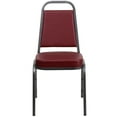 thumbnail image 3 of BizChair 4 Pack Trapezoidal Back Stacking Banquet Chair in Burgundy Vinyl - Silver Vein Frame with 2.5" Thick Seat, 3 of 13