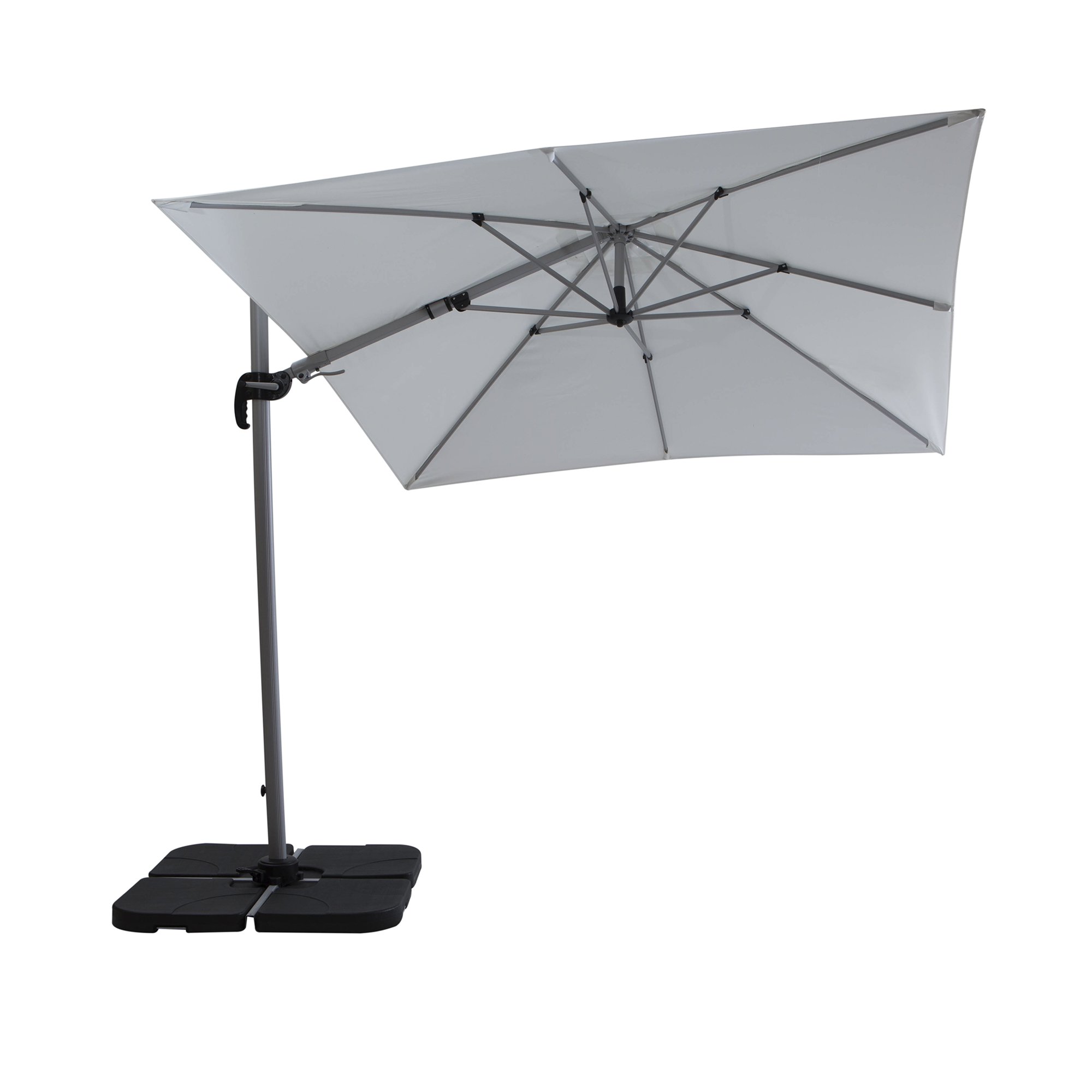 8 Ft Square Heavy Duty Cantilever Patio Umbrella White Walmart Com Walmart Com
