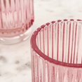 thumbnail image 4 of Portavelas Votive con forma de vela Kate Aspen, cristal acanalado, color rosa, 4 of 7