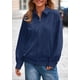 thumbnail image 4 of Abrigo PRETTYGARDEN Bomber Oversize de Ante Sintético Azul Marino Talle M, 4 of 8