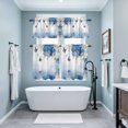 thumbnail image 3 of Flower Butterfly Blue Kitchen Curtains Sets for Windows 24 Inch Length, Spring Botanical Watercolor Floral Leaf Rod Pocket Window Treatments Tier Curtains and Valances Set for Bedroom/Bathroom, 3 of 8