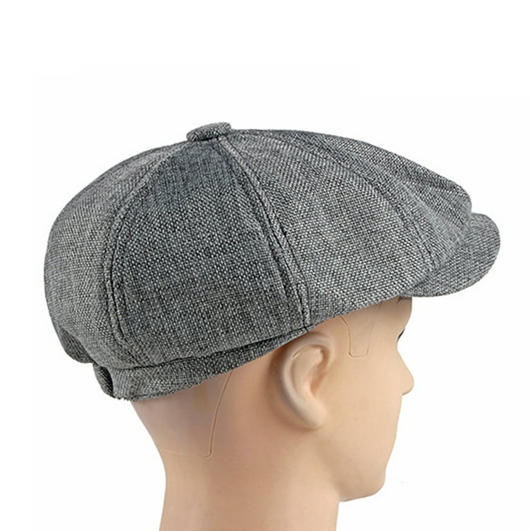Visland Men Beret Hat, Vintage Solid Color Elastic Soft No Deformation Sweat Absorption Breathable Casual Cap for Summer Gift Newsboy Cabbie Ivy