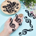 thumbnail image 3 of 8 Pcs Music Notes Iron On Embroidered Applique Patch Music Embroidered Iron/Sew on Patches Applique Embroidered Repair Patch for Repair Clothing Backpacks Jeans Caps Black 3.8x1.3inch Black 8pcs, 3 of 9