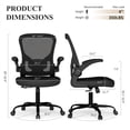 thumbnail image 2 of Silla de oficina Flysky de malla ergonómica con brazos abatibles, color negro, 2 of 9